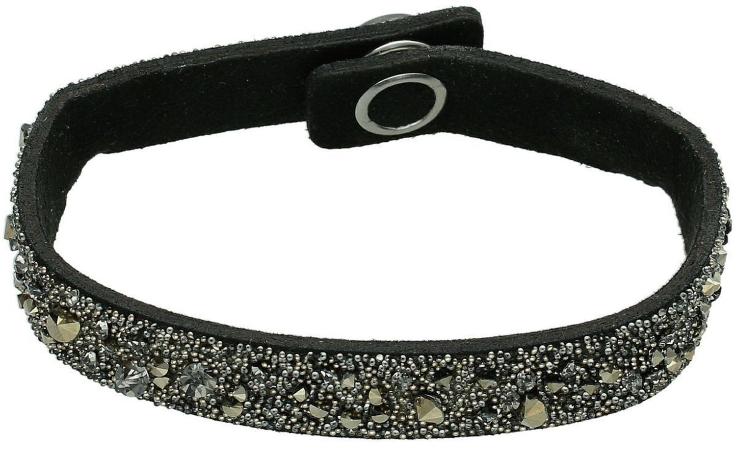 Elegancka bransoletka Swarovski Spark Alcantara BA 100-1 01 wykonana z czarnej alcantary, zdobiona kryształkami Swarovskiego. Długość 20 cm, z certyfikatem autentyczności.1.jpg